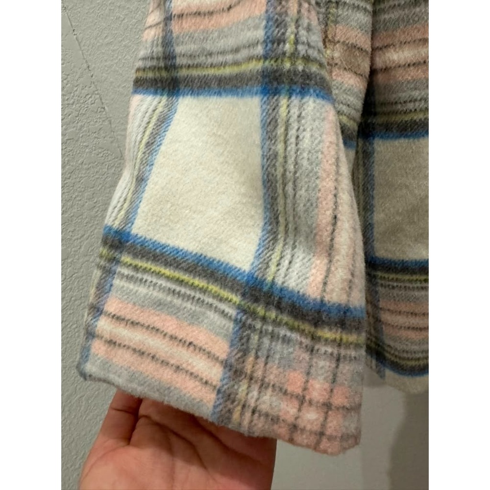 Lands' End Womens Sz L-XL Pastel Plaid Coat Winter Jacket Preppy Luxury Academia - Picture 8 of 13